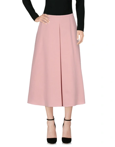 Shop Rochas Midi Skirts In Pastel Pink