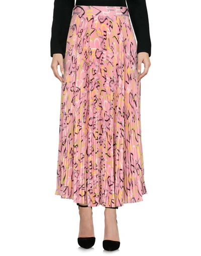 Shop Msgm 3/4 Length Skirt In Pink