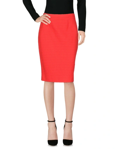 Shop Boutique Moschino Knee Length Skirts In Red