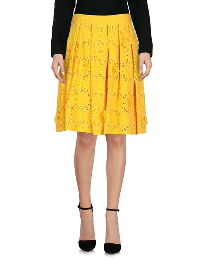 Shop Michael Michael Kors Knee Length Skirt In Yellow