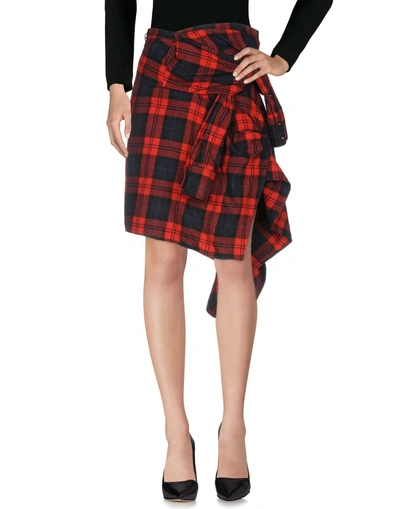 Shop Dsquared2 Woman Midi Skirt Red Size 6 Wool, Polyamide