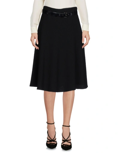 Shop Miu Miu Knee Length Skirt In Black