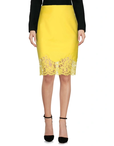 Shop Givenchy Knee Length Skirt In Yellow