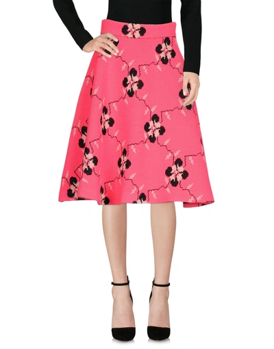 Shop Miu Miu Knee Length Skirt In Fuchsia