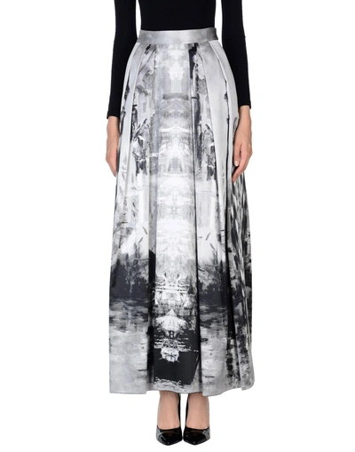 Shop Alberta Ferretti Long Skirts In Grey
