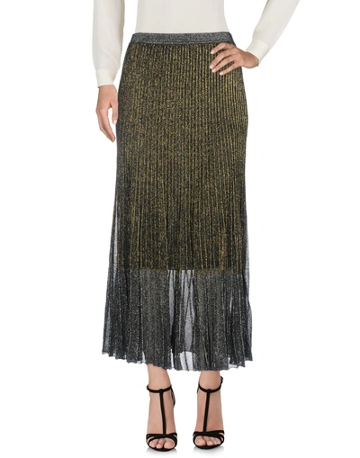 Shop Roberto Cavalli Maxi Skirts In Platinum