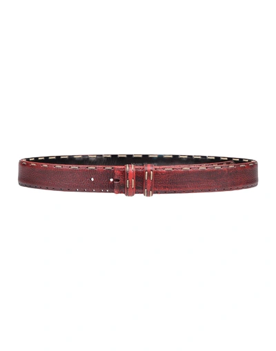 Shop Maison Margiela Leather Belt In Red