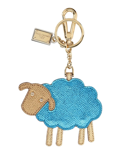 Shop Dolce & Gabbana Key Ring In Turquoise