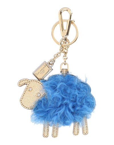 Shop Dolce & Gabbana Key Rings In Pastel Blue