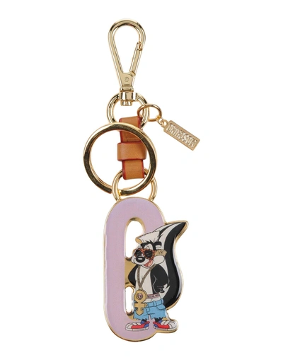 Shop Moschino Key Ring In Gold