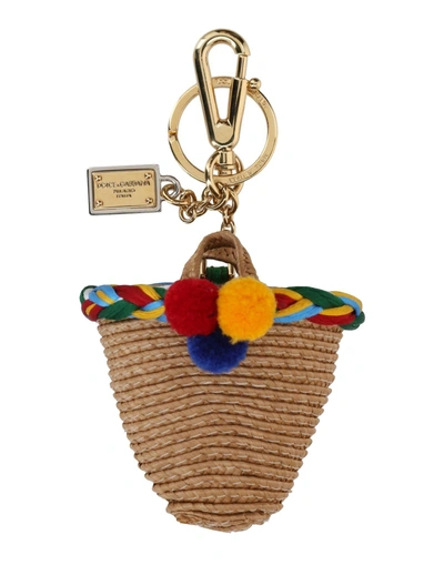 Shop Dolce & Gabbana Key Ring In Sand