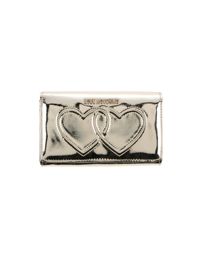 Shop Love Moschino Wallet In Platinum