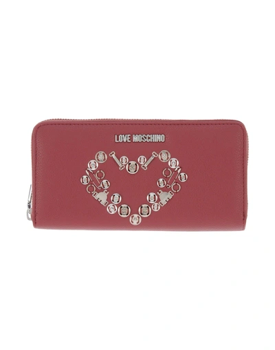 Shop Love Moschino Wallets In Maroon