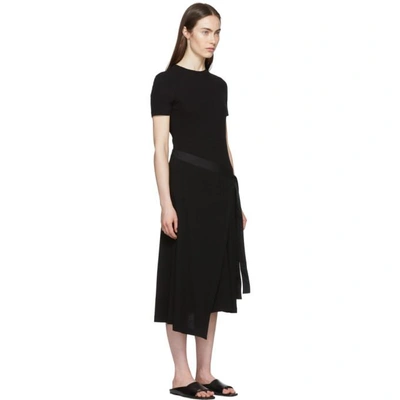 Shop Rosetta Getty Black Apron Wrap T-shirt Dress