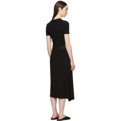 Shop Rosetta Getty Black Apron Wrap T-shirt Dress