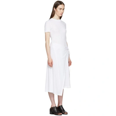 Shop Rosetta Getty White Apron Wrap T-shirt Dress