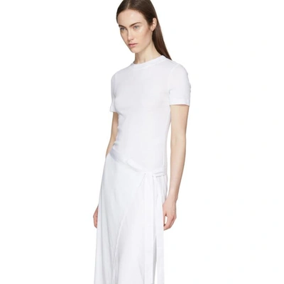 Shop Rosetta Getty White Apron Wrap T-shirt Dress