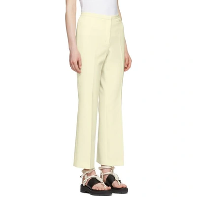 Shop Carven Off-white Crepe Cropped Flared Trousers In 138 Vanilla