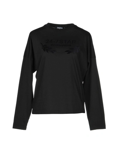 Shop Dsquared2 Woman T-shirt Black Size Xs Cotton