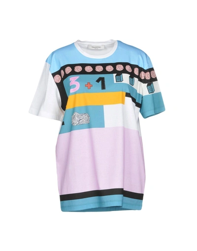 Shop Valentino T-shirt In Sky Blue