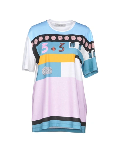 Shop Valentino T-shirt In Sky Blue