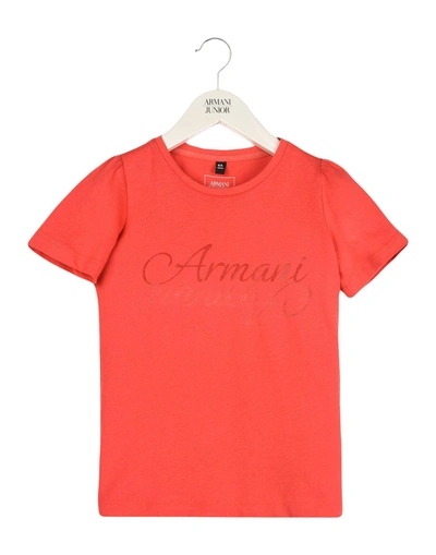 Shop Armani Junior T-shirts In Red