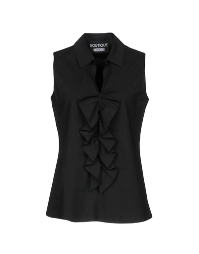 Shop Boutique Moschino Tops In Black