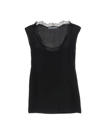 Shop Alberta Ferretti Silk Top In Black