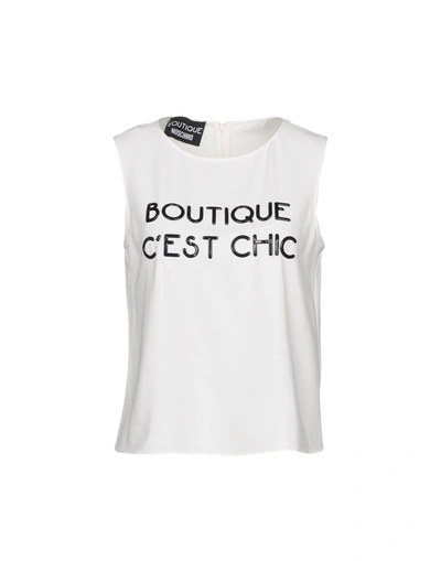 Shop Boutique Moschino Top In White