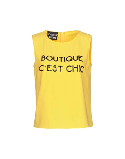 Shop Boutique Moschino Top In Yellow