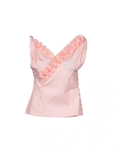 Shop Jacquemus Woman Top Pink Size 8 Cotton