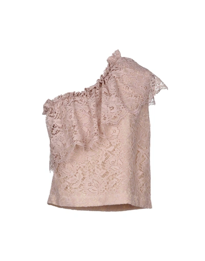 Shop Msgm Top In Pale Pink