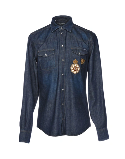 Shop Dolce & Gabbana Denim Shirt In Blue