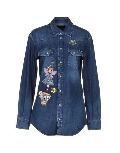 Shop Dolce & Gabbana Denim Shirts In Blue