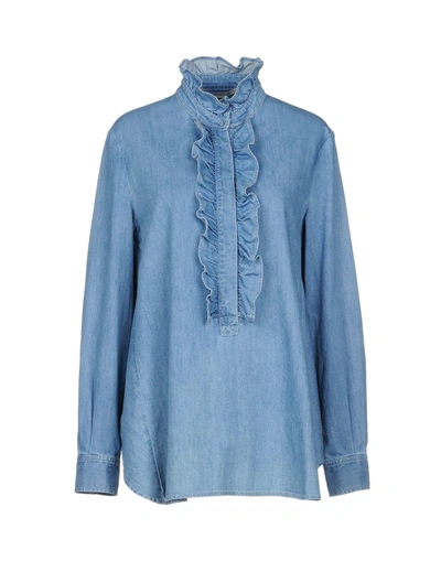 Shop Stella Mccartney Denim Shirts In Blue
