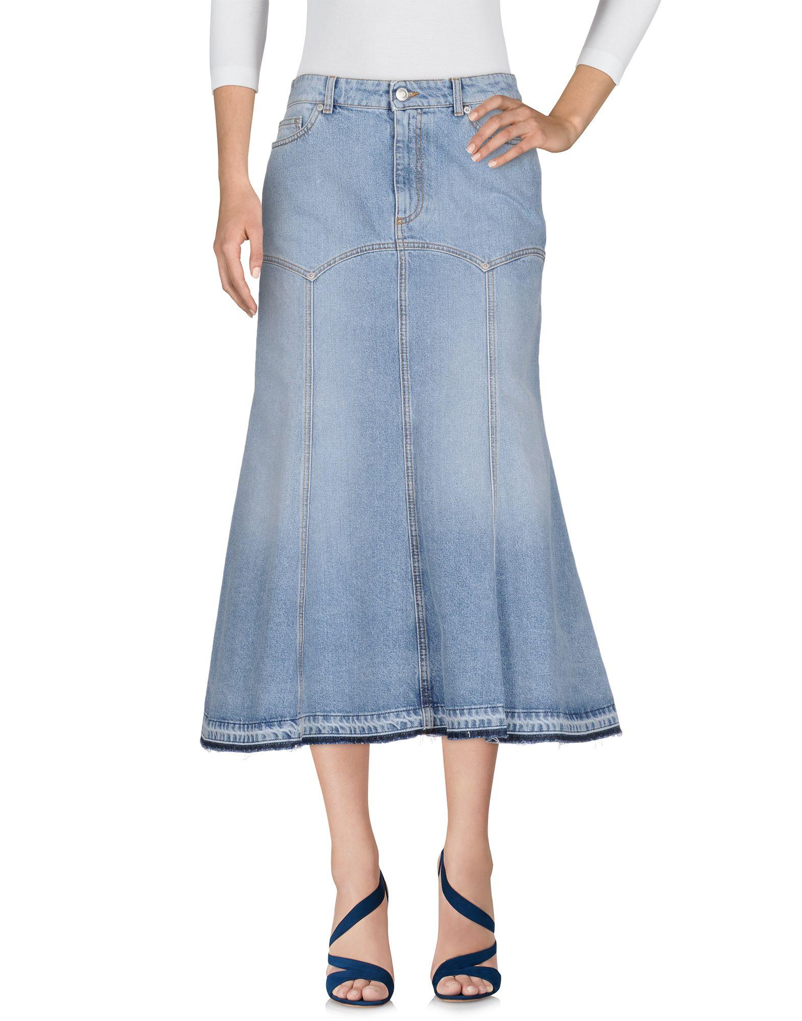 alexander mcqueen denim skirt