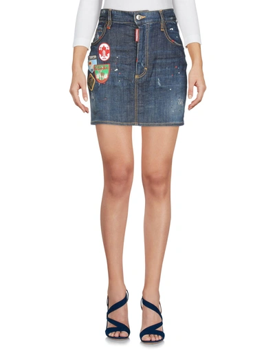 Shop Dsquared2 Woman Denim Skirt Blue Size 2 Cotton, Elastane