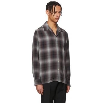 Purple And Black Ombre Check Shirt In Purple/blk