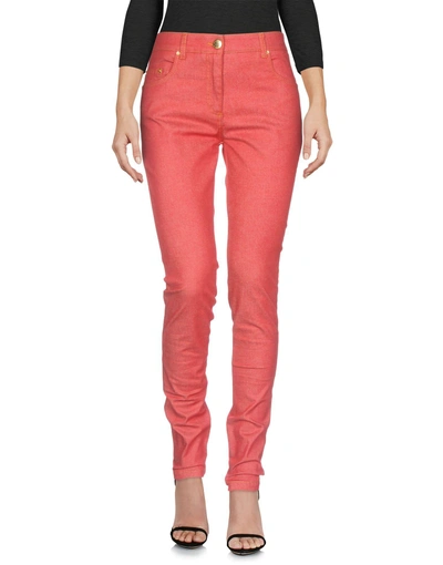 Shop Boutique Moschino Denim Pants In Red