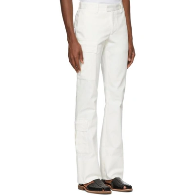 Shop Wales Bonner White Tailored Cargo Trousers