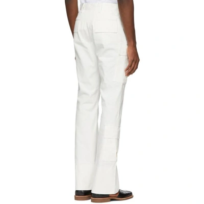 Shop Wales Bonner White Tailored Cargo Trousers