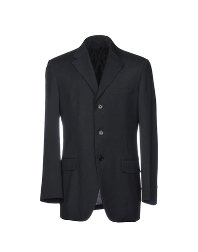 Shop Burberry Suit Jackets In Dark Blue