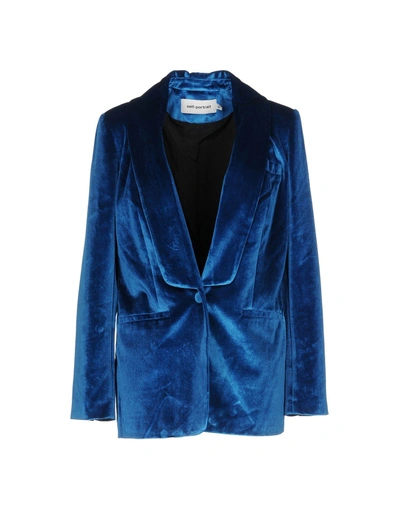 Shop Self-portrait Sartorial Jacket In Blue