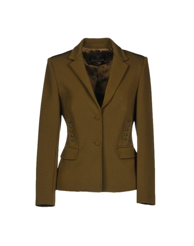 Shop Roberto Cavalli Blazer In Military Green