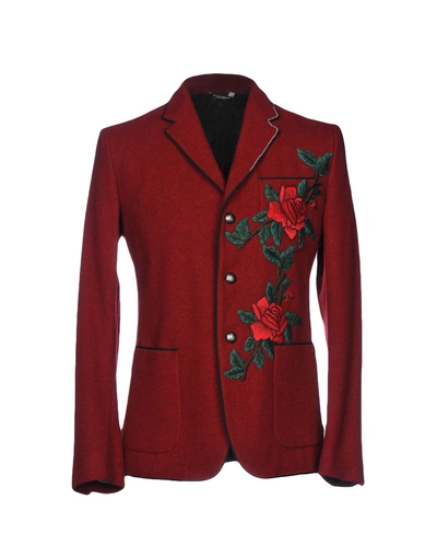 Shop Dolce & Gabbana Man Blazer Red Size 34 Wool