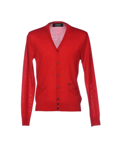 Shop Dsquared2 Cardigan In Brick Red