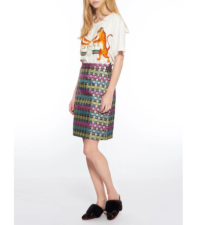 Shop Gucci Velvet G Lurex Skirt In Multi