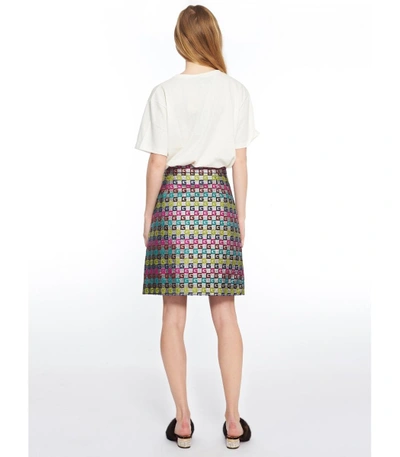 Shop Gucci Velvet G Lurex Skirt In Multi