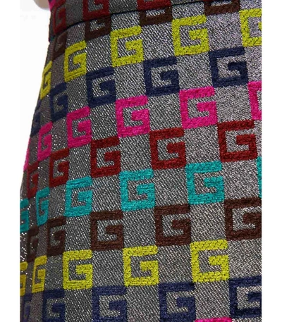 Shop Gucci Velvet G Lurex Skirt In Multi