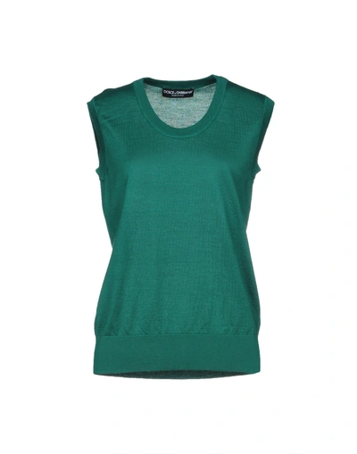 Shop Dolce & Gabbana Woman Sweater Green Size 10 Cashmere, Silk
